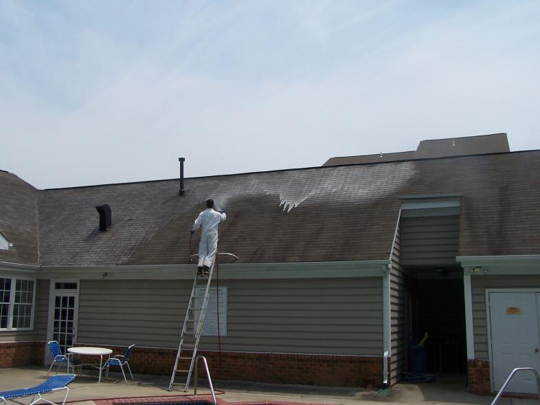 During Roof Cleaning 410-482-4367